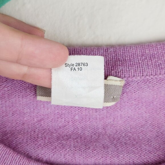 J. Crew 100% Cashmere Heather Lilac Lightweight Soft Crewneck Sweater XS *read* - Picture 7 of 10